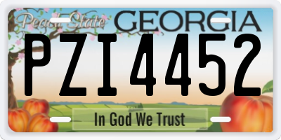 GA license plate PZI4452