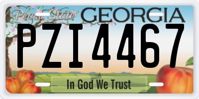 GA license plate PZI4467