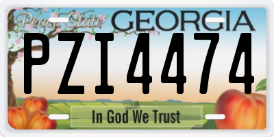 GA license plate PZI4474