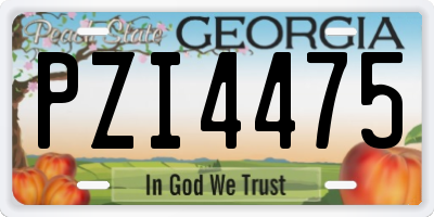 GA license plate PZI4475