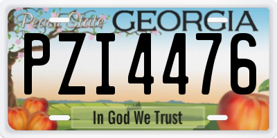 GA license plate PZI4476