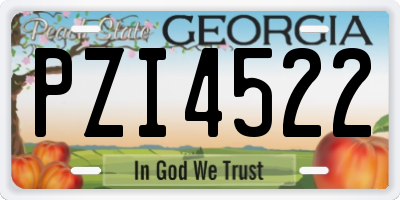 GA license plate PZI4522