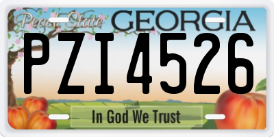 GA license plate PZI4526