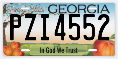 GA license plate PZI4552