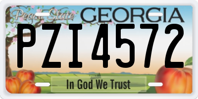 GA license plate PZI4572
