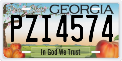 GA license plate PZI4574
