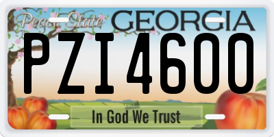 GA license plate PZI4600