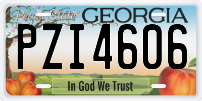 GA license plate PZI4606