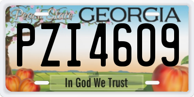 GA license plate PZI4609