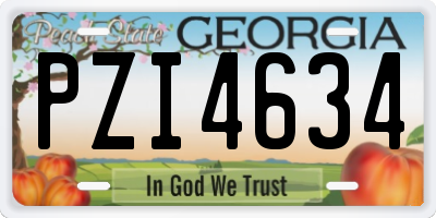 GA license plate PZI4634