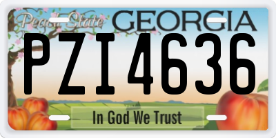 GA license plate PZI4636