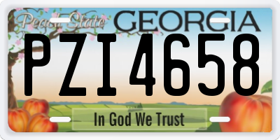 GA license plate PZI4658