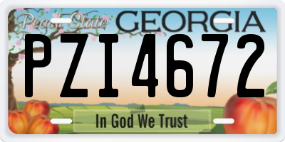 GA license plate PZI4672
