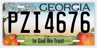 GA license plate PZI4676