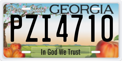 GA license plate PZI4710