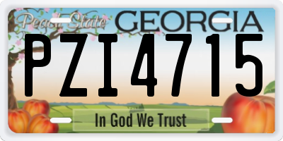 GA license plate PZI4715