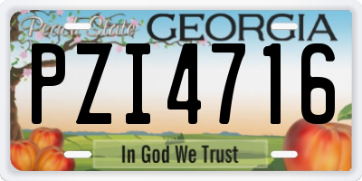 GA license plate PZI4716