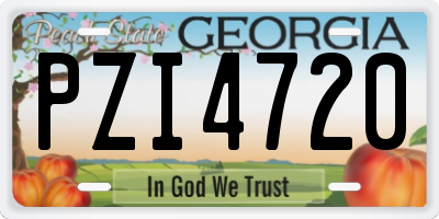 GA license plate PZI4720