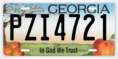 GA license plate PZI4721