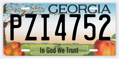 GA license plate PZI4752
