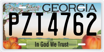 GA license plate PZI4762