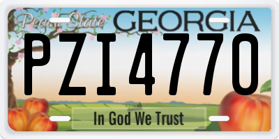 GA license plate PZI4770