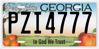 GA license plate PZI4777