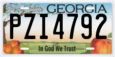 GA license plate PZI4792