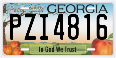 GA license plate PZI4816