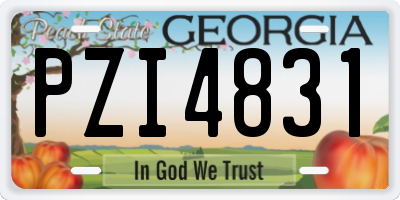 GA license plate PZI4831