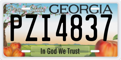 GA license plate PZI4837