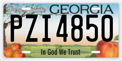 GA license plate PZI4850