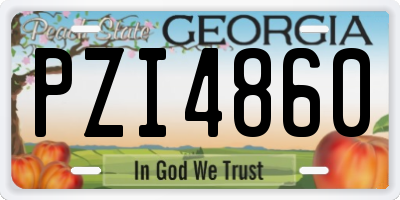 GA license plate PZI4860