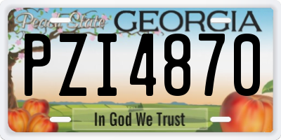 GA license plate PZI4870