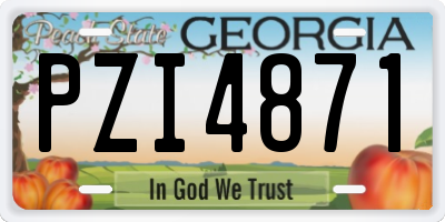 GA license plate PZI4871