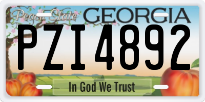 GA license plate PZI4892