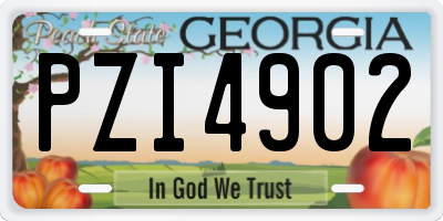 GA license plate PZI4902