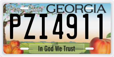 GA license plate PZI4911