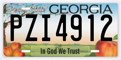 GA license plate PZI4912