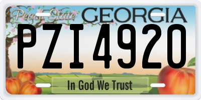 GA license plate PZI4920