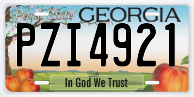 GA license plate PZI4921