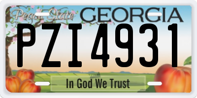 GA license plate PZI4931