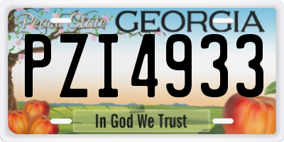 GA license plate PZI4933