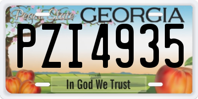 GA license plate PZI4935