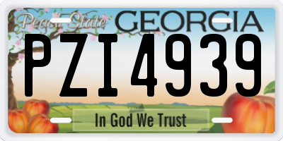 GA license plate PZI4939