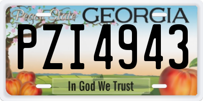 GA license plate PZI4943