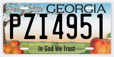 GA license plate PZI4951