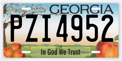 GA license plate PZI4952