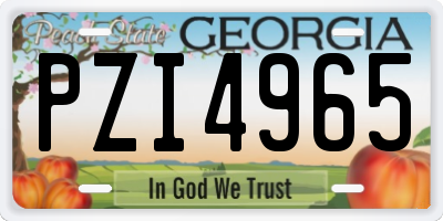 GA license plate PZI4965