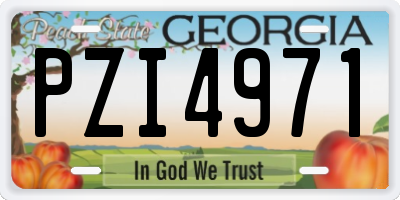 GA license plate PZI4971
